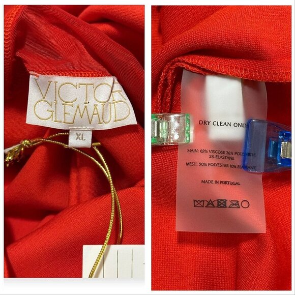 Victor Glemaud Cap Sleeve Bodycon Mini Dress, Red, Size XL, New with tag - Picture 6 of 16
